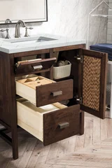 Addison 30" Single Vanity, Mid-Century Acacia w/ 3 CM Ethereal Noctis Silestone Top