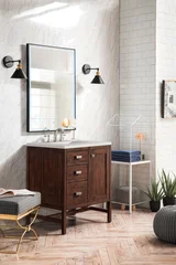 Addison 30" Single Vanity, Mid-Century Acacia w/ 3 CM Lime Delight Silestone Top