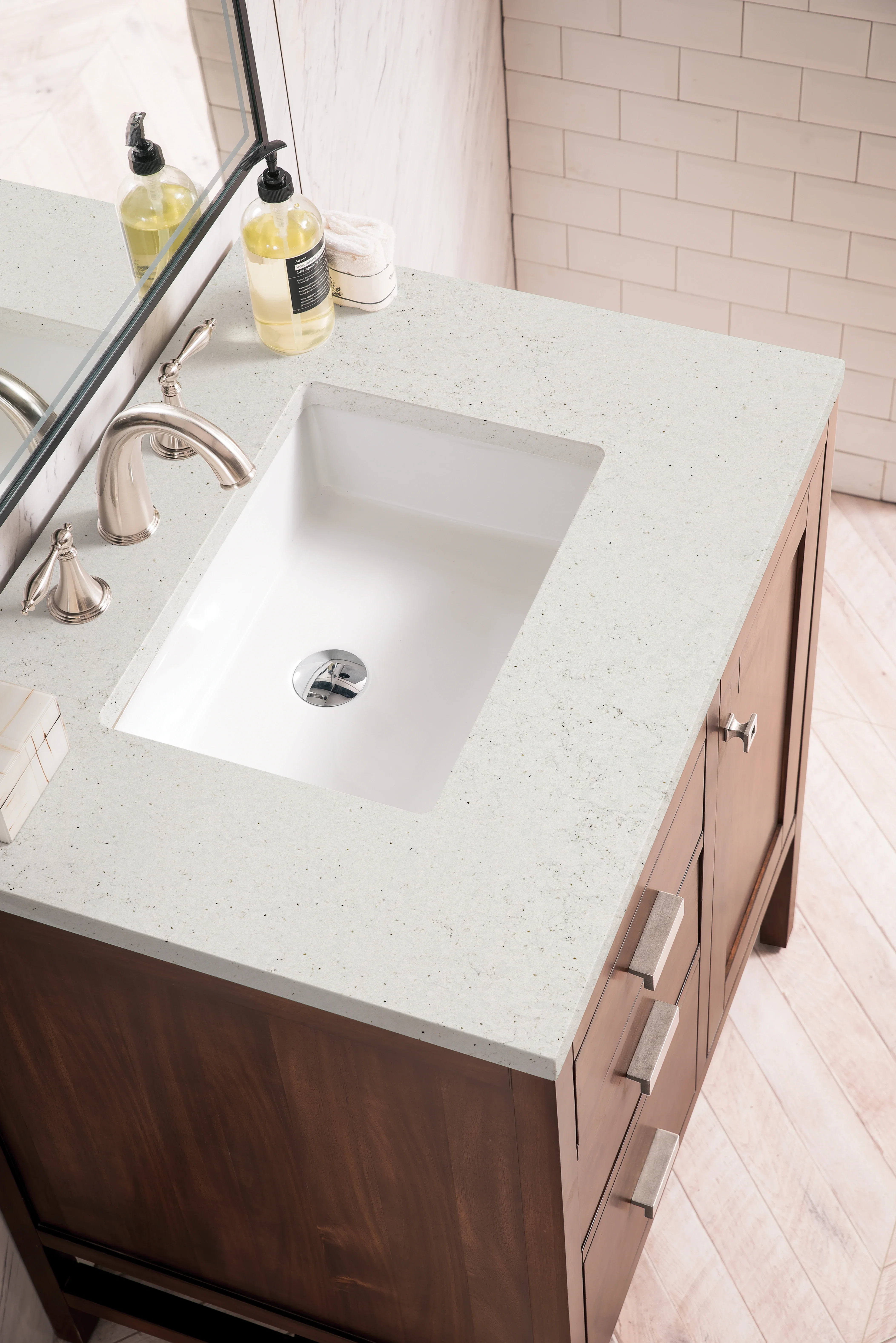 Addison 30" Single Vanity, Mid-Century Acacia w/ 3 CM Lime Delight Silestone Top