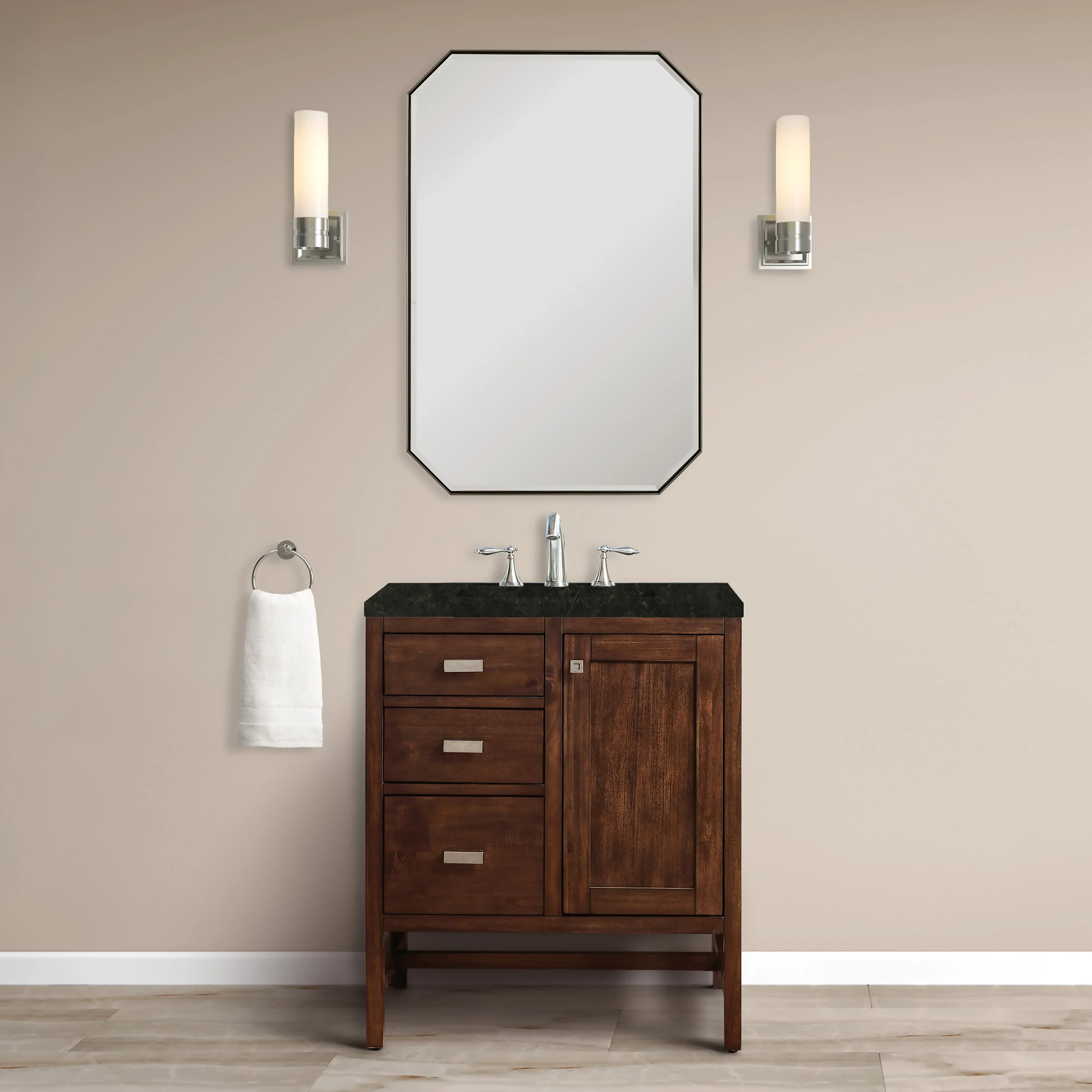 Addison 30" Single Vanity, Mid-Century Acacia, w/ 3 CM Phantome Eclos Top