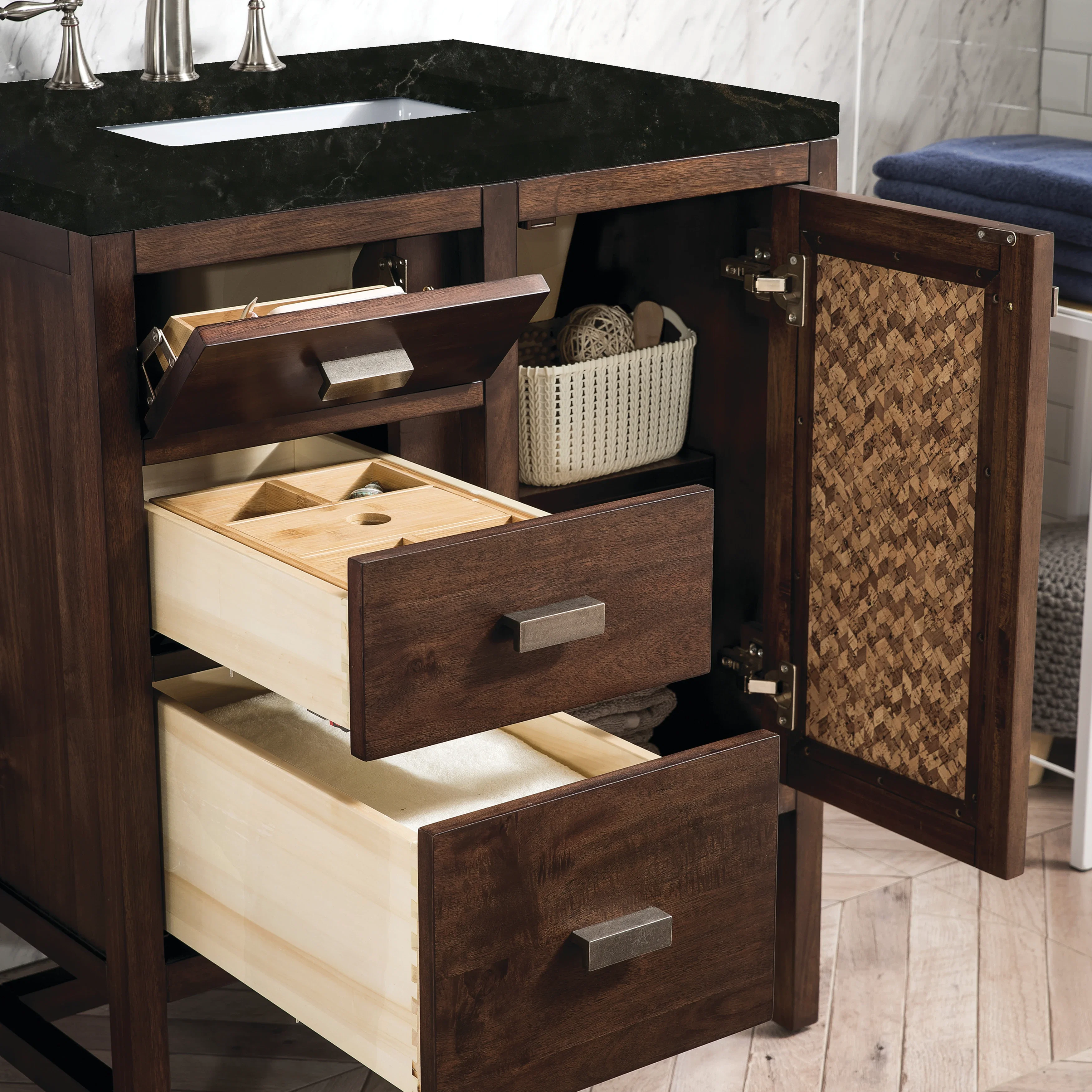 Addison 30" Single Vanity, Mid-Century Acacia, w/ 3 CM Phantome Eclos Top