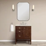 Addison 30" Single Vanity, Mid-Century Acacia, w/ 3 CM Siberian Silestone Top
