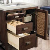 Addison 30" Single Vanity, Mid-Century Acacia, w/ 3 CM Siberian Silestone Top