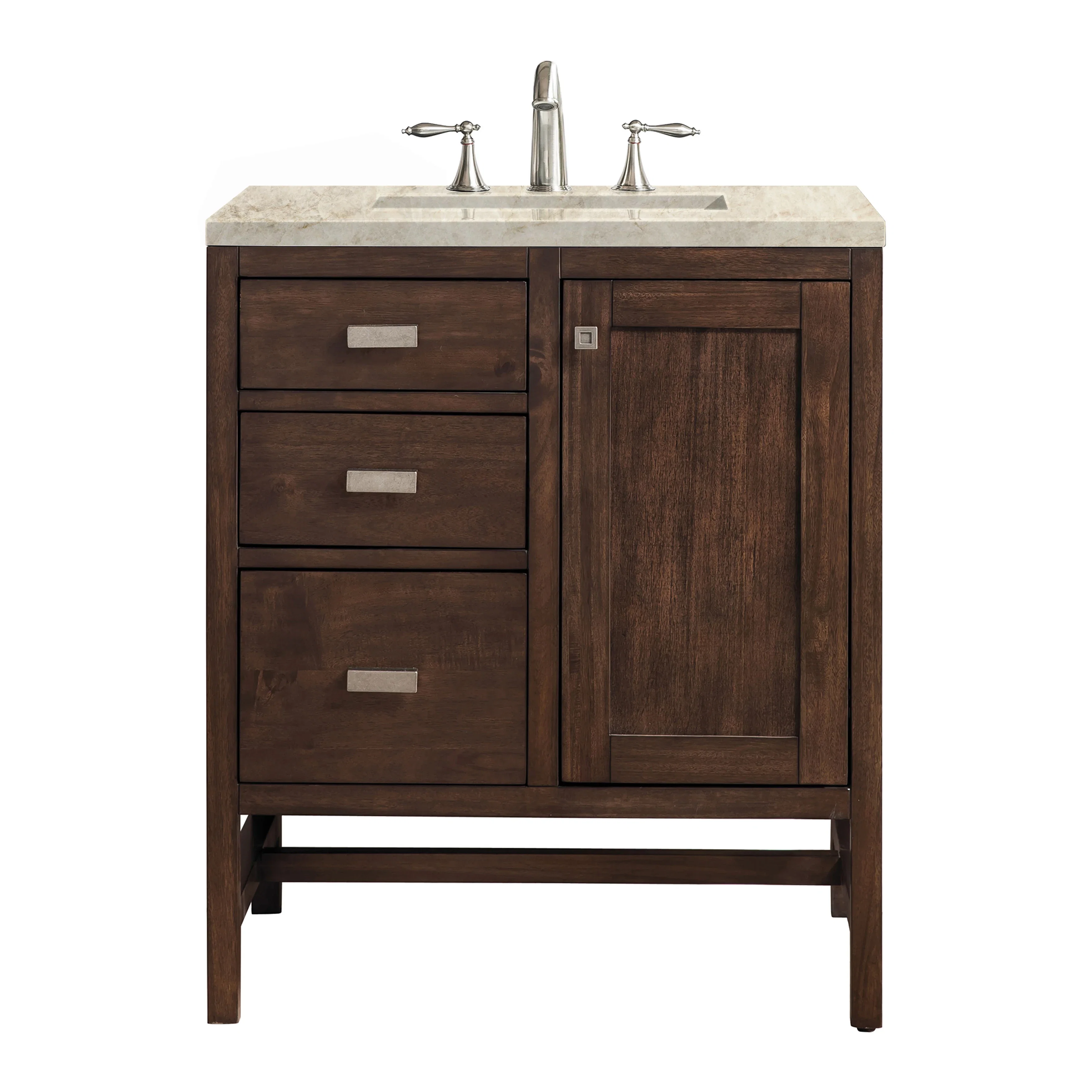 Addison 30" Single Vanity, Mid-Century Acacia, w/ 3 CM Tajnar Eclos Top