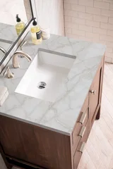 Addison 30" Single Vanity, Mid-Century Acacia w/ 3 CM Victorian Silver Silestone Top