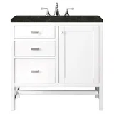 Addison 36" Single Vanity, Glossy White, w/ 3 CM Phantome Eclos Top