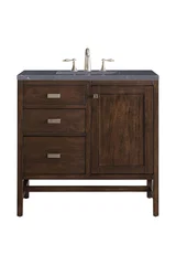Addison 36" Single Vanity, Mid-Century Acacia w/ 3 CM Charcoal Soapstone Silestone Top