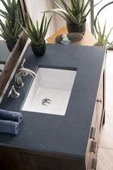 Addison 36" Single Vanity, Mid-Century Acacia w/ 3 CM Charcoal Soapstone Silestone Top