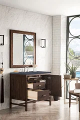 Addison 36" Single Vanity, Mid-Century Acacia w/ 3 CM Charcoal Soapstone Silestone Top