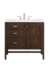Addison 36" Single Vanity, Mid-Century Acacia w/ 3 CM Eternal Jasmine Pearl Silestone Top
