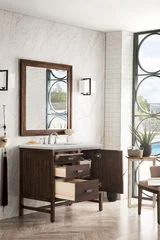 Addison 36" Single Vanity, Mid-Century Acacia w/ 3 CM Eternal Jasmine Pearl Silestone Top