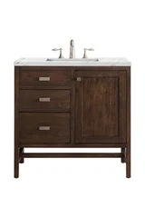 Addison 36" Single Vanity, Mid-Century Acacia w/ 3 CM Ethereal Noctis Silestone Top