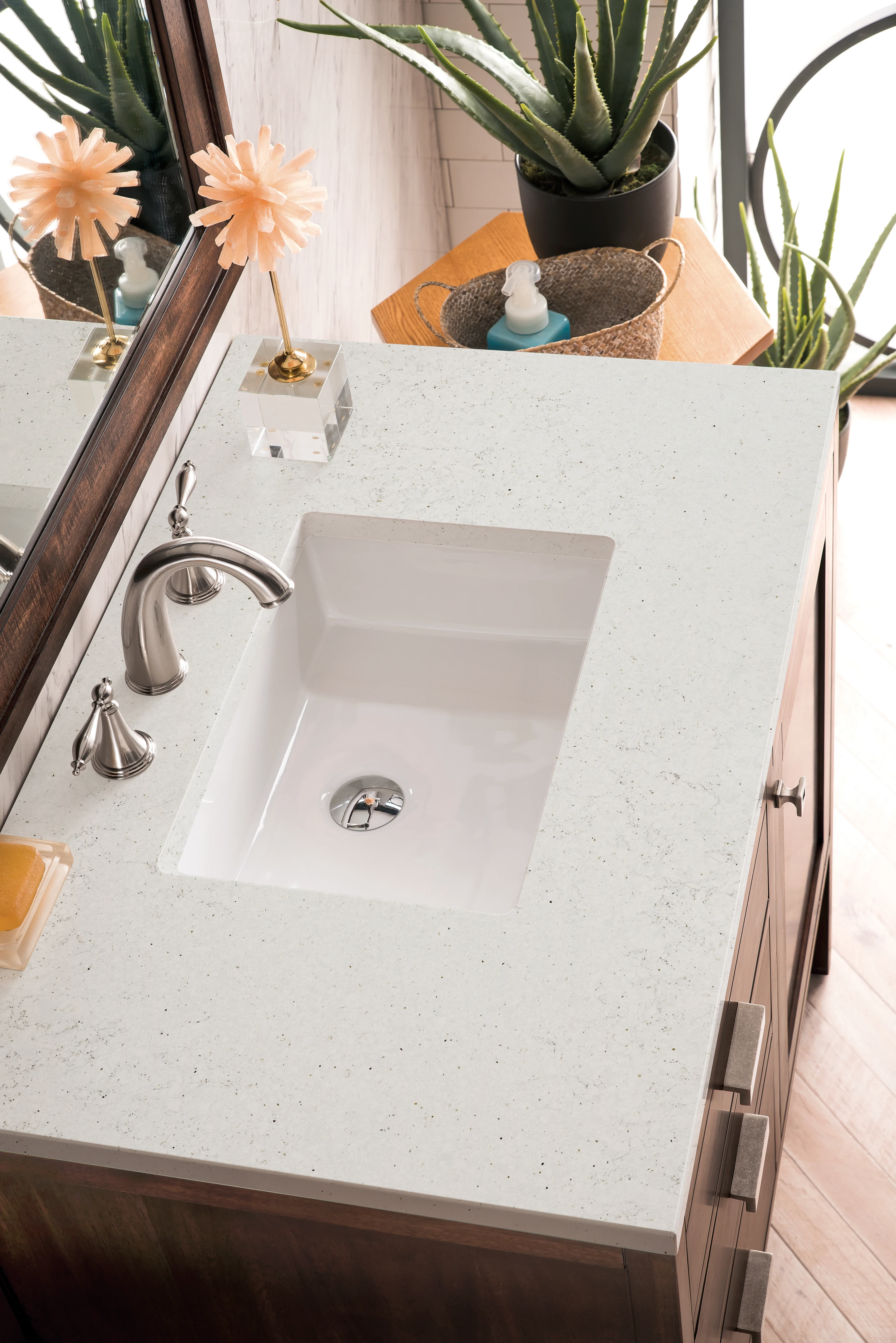 Addison 36" Single Vanity, Mid-Century Acacia w/ 3 CM Lime Delight Silestone Top