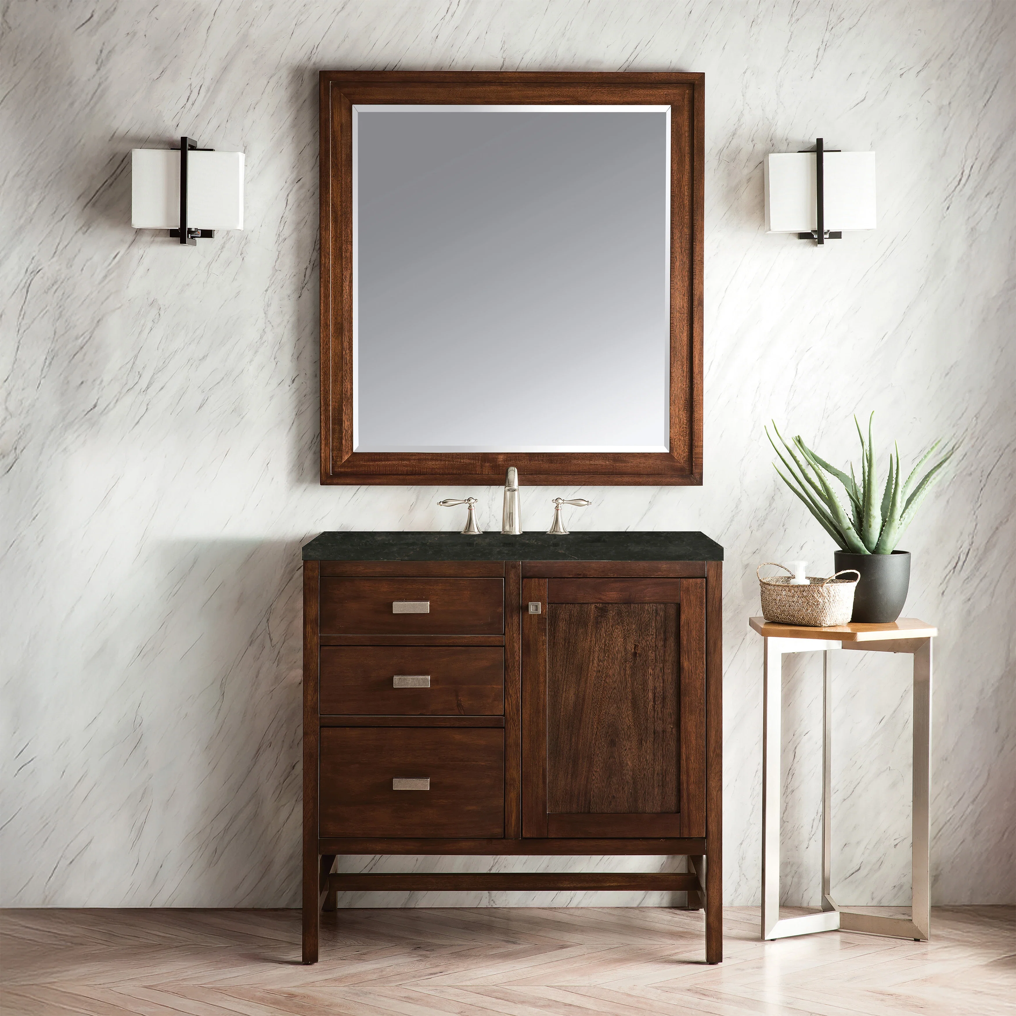 Addison 36" Single Vanity, Mid-Century Acacia, w/ 3 CM Phantome Eclos Top