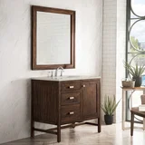 Addison 36" Single Vanity, Mid-Century Acacia, w/ 3 CM Siberian Silestone Top
