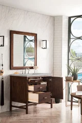Addison 36" Single Vanity, Mid-Century Acacia w/ 3 CM Victorian Silver Silestone Top