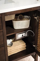 Addison 36" Single Vanity, Mid-Century Acacia w/ 3 CM White Zeus Silestone Top
