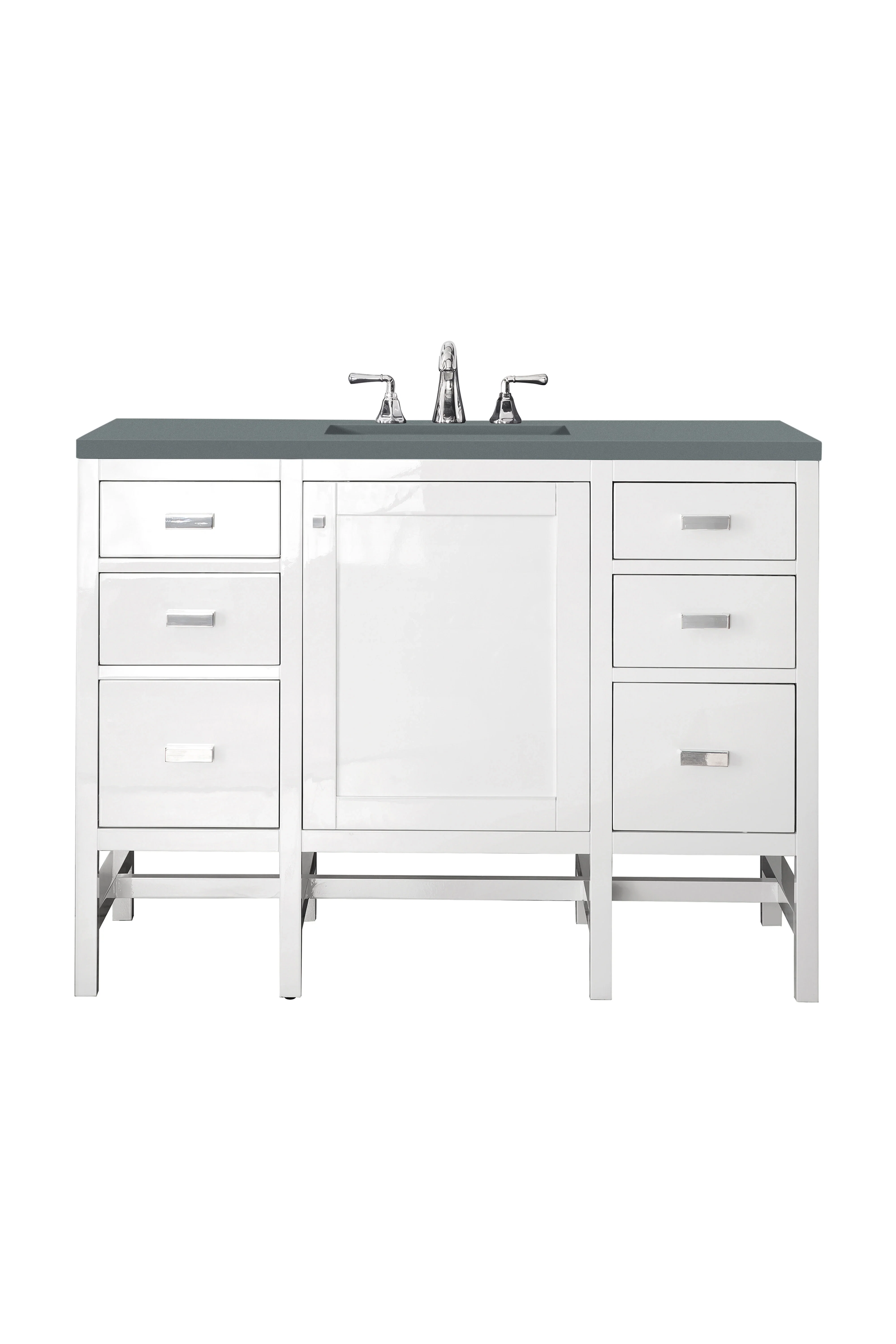 Addison 48" Single Vanity, Glossy White w/ 3 CM Cala Blue Top
