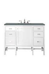 Addison 48" Single Vanity, Glossy White w/ 3 CM Cala Blue Top