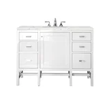 Addison 48" Single Vanity, Glossy White w/ 3 CM Eternal Jasmine Pearl Silestone Top