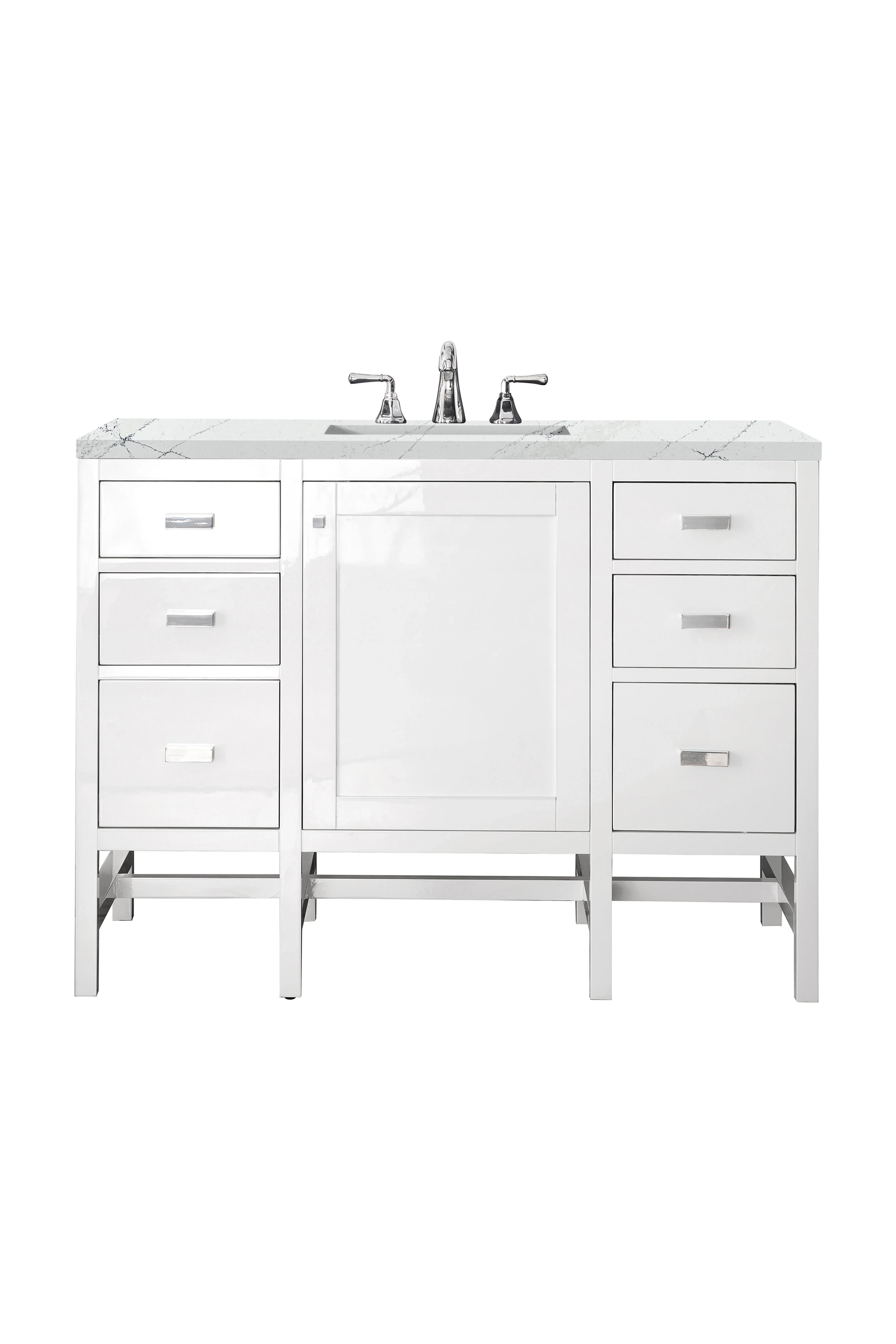 Addison 48" Single Vanity, Glossy White w/ 3 CM Ethereal Noctis Top