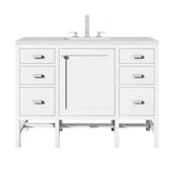Addison 48" Single Vanity, Glossy White w/ 3 CM Lime Delight Silestone Top