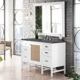 Addison 48" Single Vanity, Glossy White w/ 3 CM Parisien Bleu Silestone Top