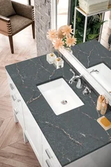 Addison 48" Single Vanity, Glossy White w/ 3 CM Parisien Bleu Silestone Top