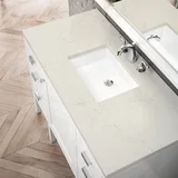 Addison 48" Single Vanity, Glossy White, w/ 3 CM Siberian Silestone Top
