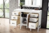 Addison 48" Single Vanity, Glossy White w/ 3 CM White Zeus Silestone Top