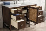 Addison 48" Single Vanity, Mid-Century Acacia w/ 3 CM Carrara White Top