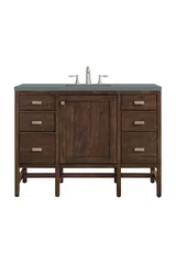 Addison 48" Single Vanity, Mid-Century Acacia w/ 3 CM Cala Blue Silestone Top