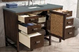 Addison 48" Single Vanity, Mid-Century Acacia w/ 3 CM Cala Blue Silestone Top