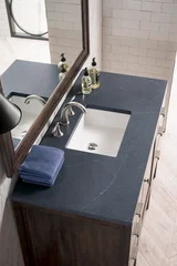 Addison 48" Single Vanity, Mid-Century Acacia w/ 3 CM Charcoal Soapstone Silestone Top