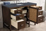 Addison 48" Single Vanity, Mid-Century Acacia w/ 3 CM Charcoal Soapstone Silestone Top
