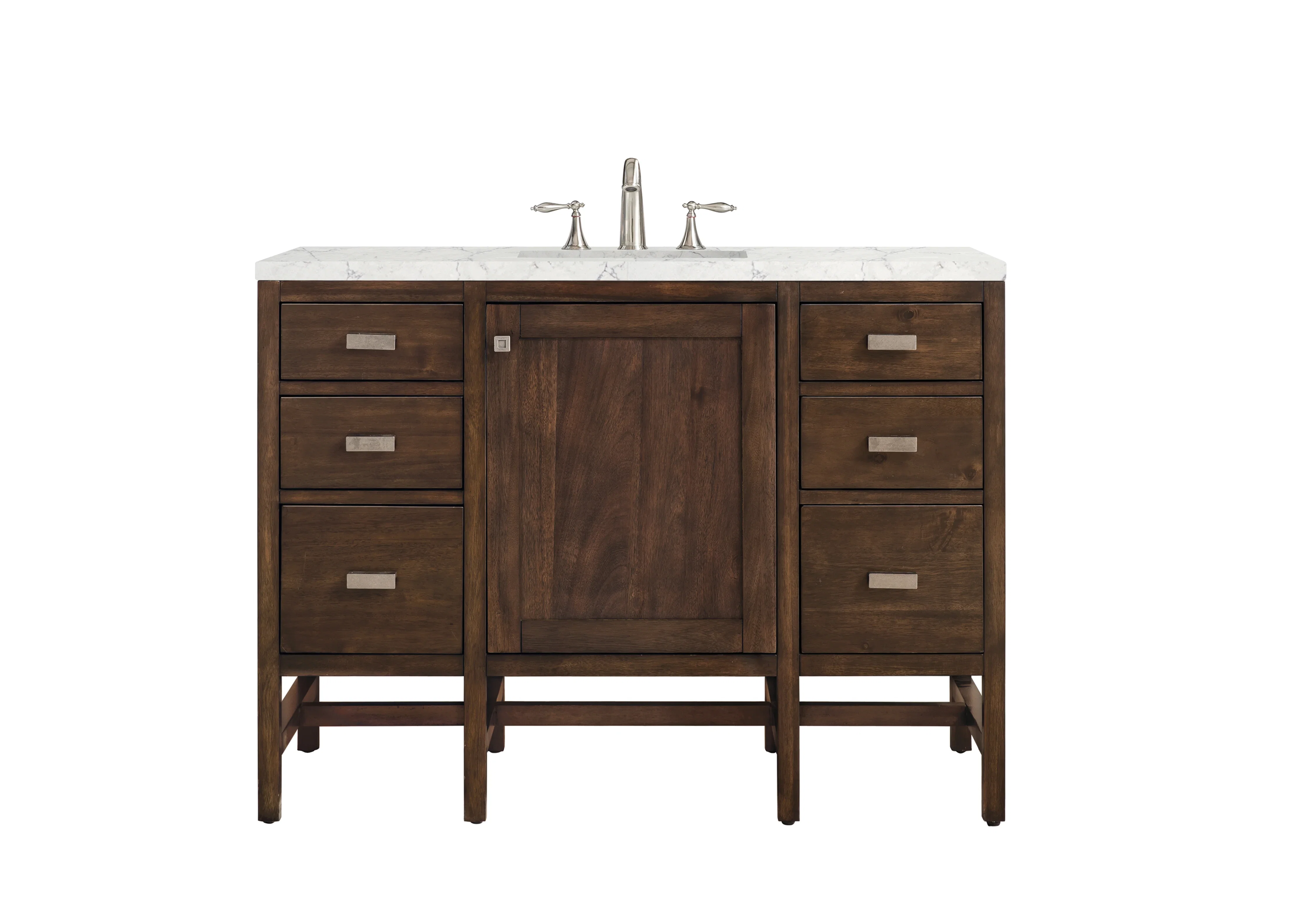 Addison 48" Single Vanity, Mid-Century Acacia w/ 3 CM Eternal Jasmine Pearl Silestone Top
