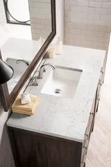 Addison 48" Single Vanity, Mid-Century Acacia w/ 3 CM Eternal Jasmine Pearl Silestone Top
