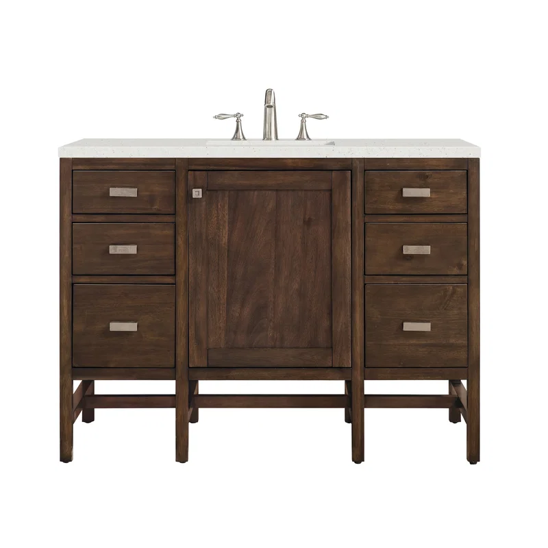 Addison 48" Single Vanity, Mid-Century Acacia w/ 3 CM Lime Delight Silestone Top