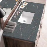 Addison 48" Single Vanity, Mid-Century Acacia w/ 3 CM Parisien Bleu Silestone Top