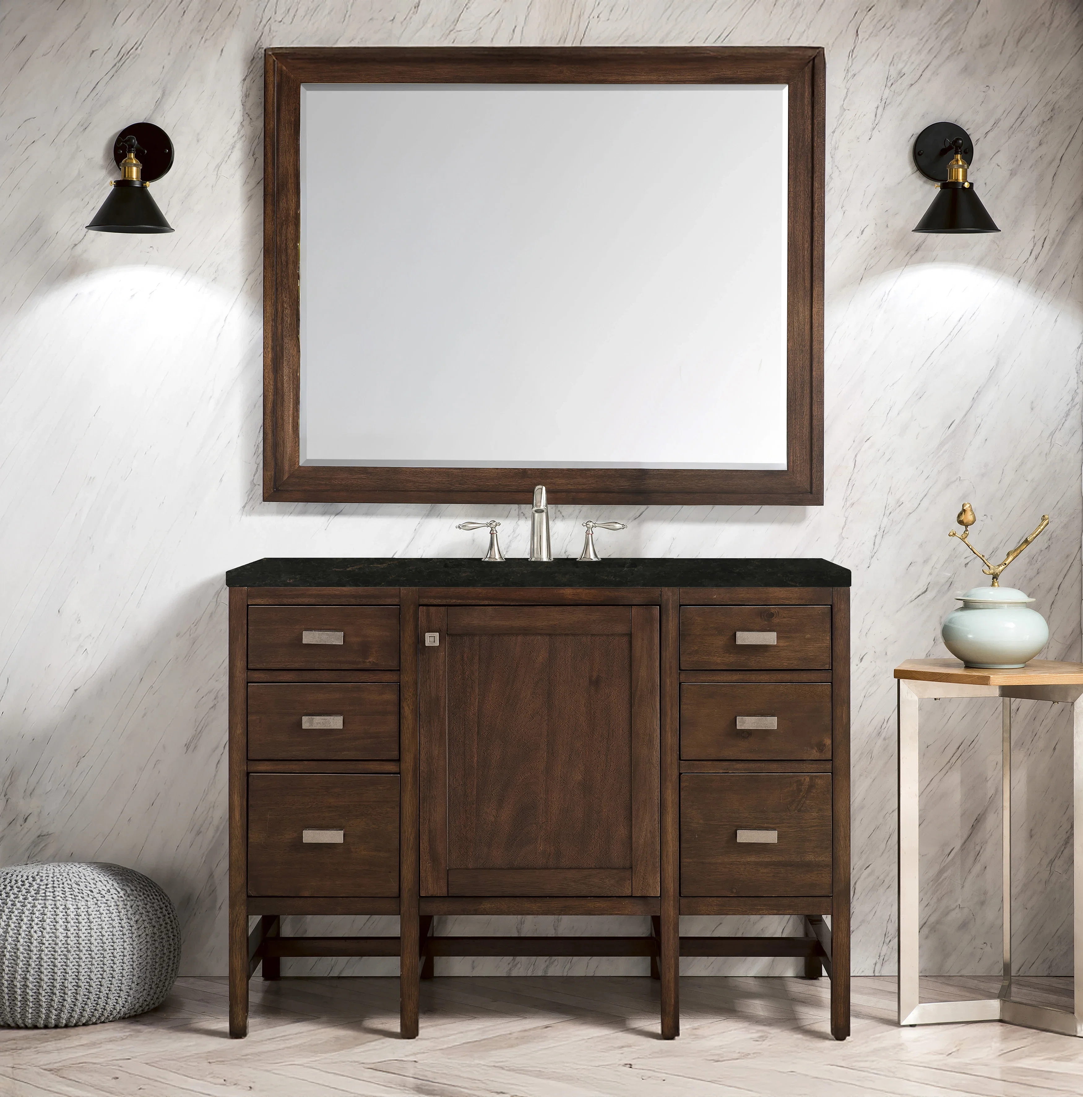 Addison 48" Single Vanity, Mid-Century Acacia, w/ 3 CM Phantome Eclos Top