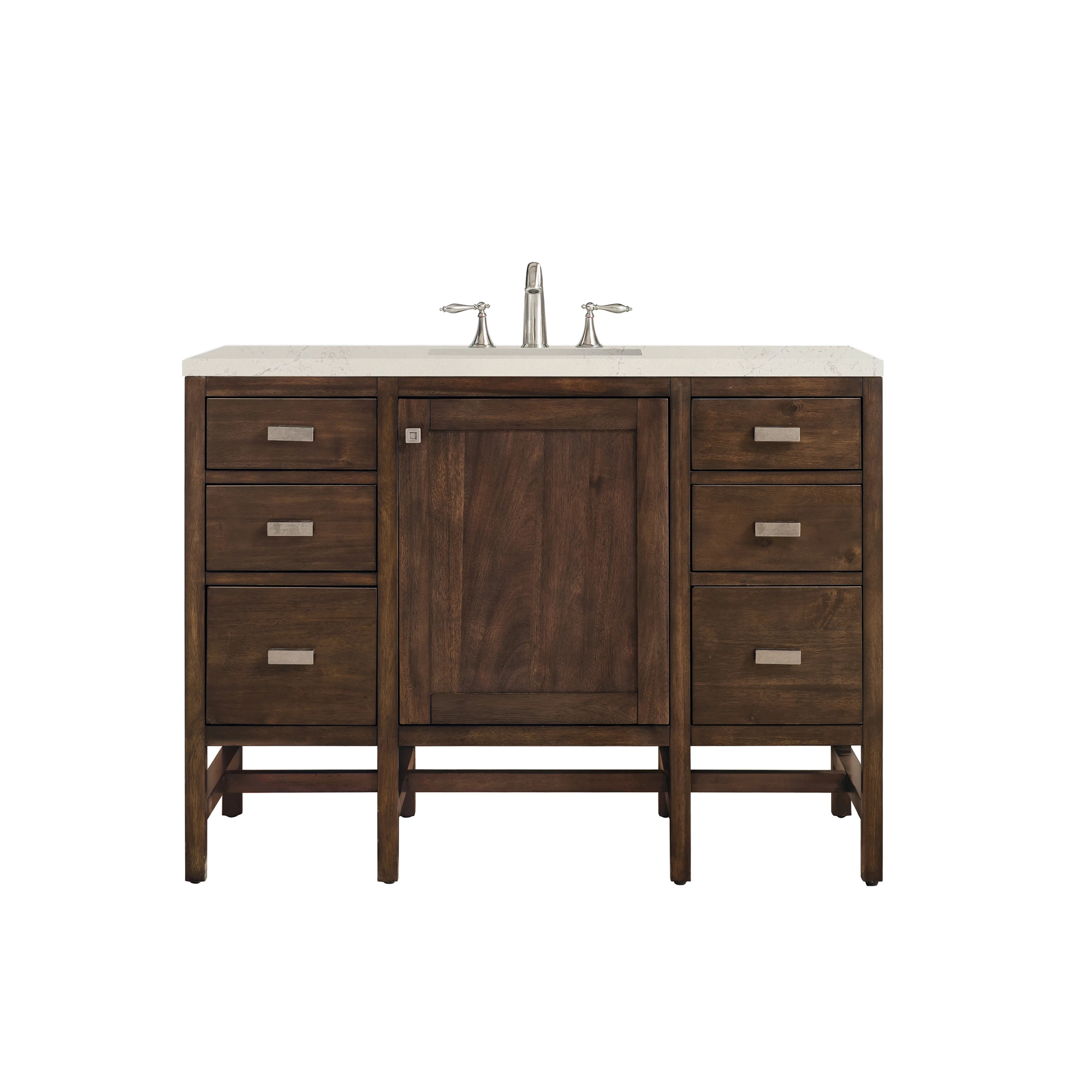 Addison 48" Single Vanity, Mid-Century Acacia, w/ 3 CM Siberian Silestone Top