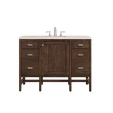 Addison 48" Single Vanity, Mid-Century Acacia, w/ 3 CM Siberian Silestone Top