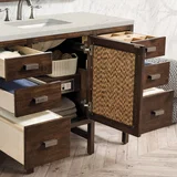 Addison 48" Single Vanity, Mid-Century Acacia, w/ 3 CM Siberian Silestone Top