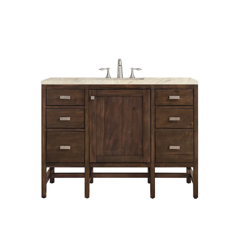 Addison 48" Single Vanity, Mid-Century Acacia, w/ 3 CM Tajnar Eclos Top
