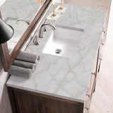 Addison 48" Single Vanity, Mid-Century Acacia w/ 3 CM Victorian Silver Silestone Top