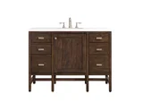 Addison 48" Single Vanity, Mid-Century Acacia w/ 3 CM White Zeus Silestone Top