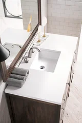 Addison 48" Single Vanity, Mid-Century Acacia w/ 3 CM White Zeus Silestone Top