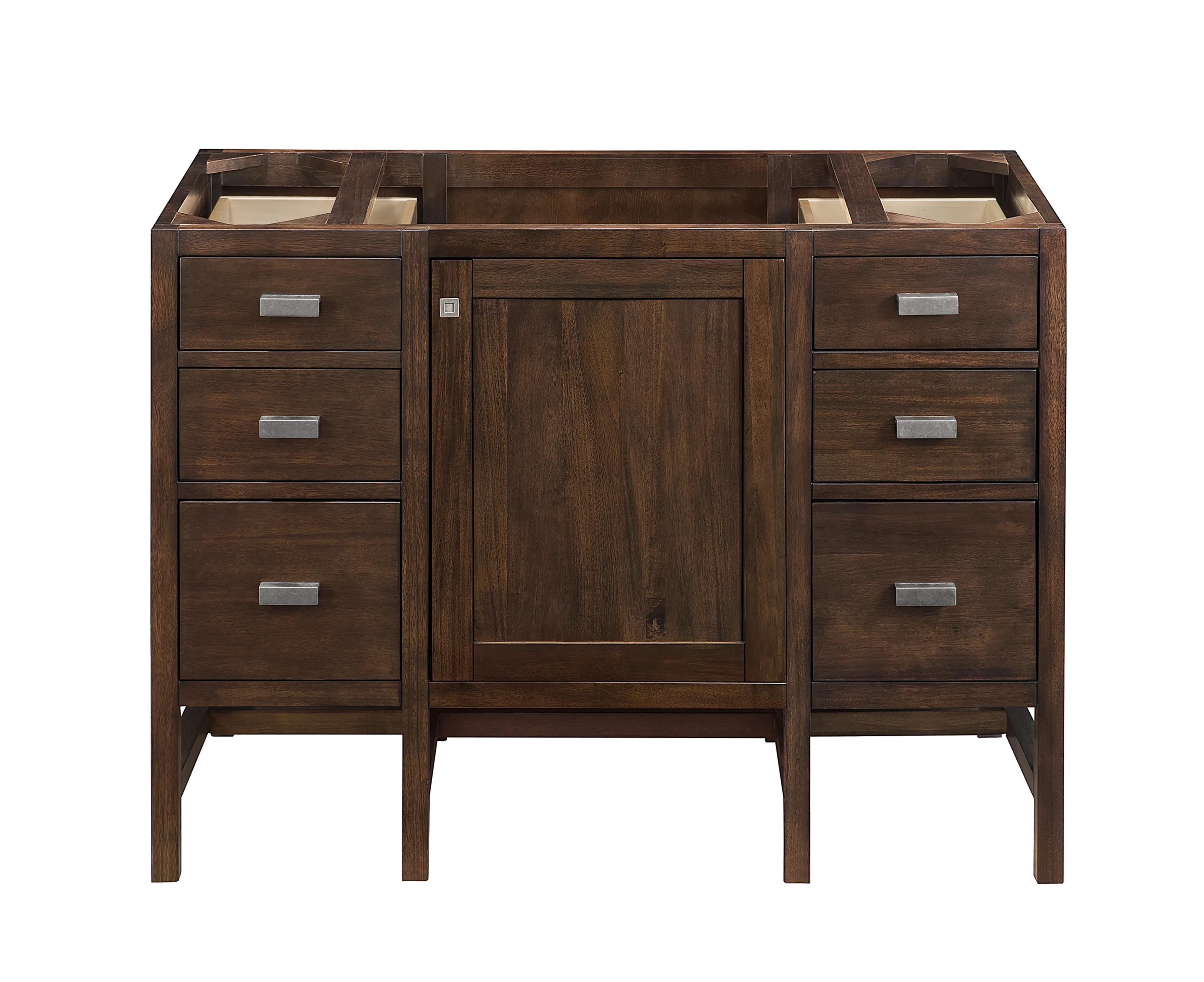 Addison 48" Single Vanity, Mid-Century Acacia w/ 3 CM White Zeus Silestone Top