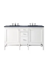 Addison 60" Double Vanity, Glossy White w/ 3 CM Charcoal Soapstone Silestone Top