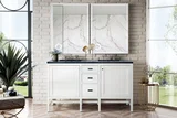 Addison 60" Double Vanity, Glossy White w/ 3 CM Charcoal Soapstone Silestone Top